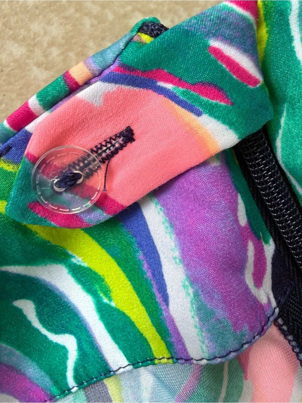 Lilly Pulitzer Braylen Palazzo Pants Navy Pink Green Tropical Leaf Wide Leg 2 - Picture 3 of 6